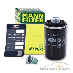 MANN ÖLFILTER+ÖLABLASS-SCHRAUBE FÜR AUDI A5 8T 1.8 2.0 A8 4H 2.0 12- Q5 8R 2.0# # # INKL. ÖLABLASSSCHRAUBE MIT DICHTRING # # #