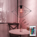 Hängelampe Pendelleuchte Küchenlampe Gitter schwarz Dimmer Fernbedienung LED