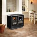 Justus Festbrennstoffherd Rustico-90 2.0 Schwarz Backfach rechts 7kW