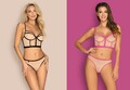 OBSESSIVE SET TOP PANTY schwarz pink bustier bh slip transparent netz bralette  