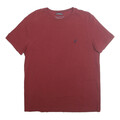 NAUTICA Herren T-Shirt Rot Baumwollmischung L Kurzarm Rundhals Classic Fit