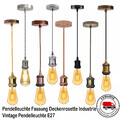E27 Deckenleuchte Rose Vintage Industrie Pendelleuchte Lampenfassung Glühbirnen