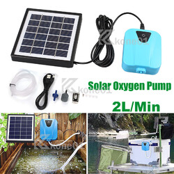 Solar Teich Sauerstoff Pumpe Luftpumpe Aquarium Wasser Oxygenator Belüfter 2 L/m