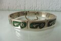 sehr schönes ,massives Armband , 925 Silber mit Steineinlage ,Mexiko ,signiert