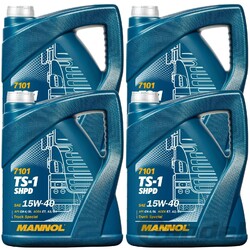 4x 5 LITER MANNOL TS-1 SHPD 15W-40 MOTORÖL DIESELMOTOR MB 228.3 229.1