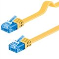 Patchkabel gelb 0,5m flach U/UTP CAT6a DSL-/Netzwerk Ethernet-Kabel 500MHz RJ45