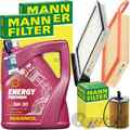 MANN INSPEKTIONSKIT+MANNOL 5W-30 MOTORÖL passend für TOYOTA AYGO B1 PEUGEOT 1.4