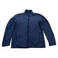 Chaps Fleece Jacke Pullover Herren M Blau meliert Outdoor Polyester