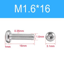 Linsenschrauben DIN 7985 TORX A2 Edelstahl V2A M1,4 M1,6 M2 M2,5 M3 Linsenkopf
