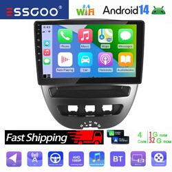 Android 14 32G Autoradio Carplay GPS Navi für Toyota Aygo Citroen C1 Peugeot 107