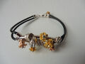 Sehr schönes Armband ,  DQCZ ,  Band mit 925 Silber teilvergoldet ,  Blüten