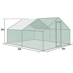 Hühnerstall Hühnerhaus PE Außengehege Vogelkäfig Geflügelstall Freilauf Voliere⭐3x2x2 m/3x4x2 m ⭐PVC umantelter Draht ⭐Top Qualität
