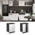 Spülenunterschrank Küchenschrank Küchenmöbel R-Line J-Shape Anthrazit 60cm Vicco