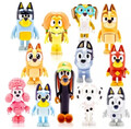 Bluey Family Bingo Dog Dad Mom Action Figures Familie und Freunde Set 12er- pack