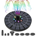 LED Solarbrunnen Bunter Gartenfischteich Pumpe Teichpumpe Wasserspiel Fontäne