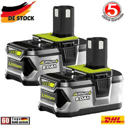 8,0Ah Original Akku für RYOBI 18V One Plus Lithium RB18L50 P108 P109 Batterie DE
