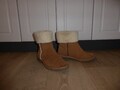 ISA-TRAESKO Winter Stiefeletten Boots Wildleder Gefüttert Cognac Gr.37 *TOP* R0