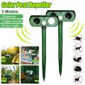 1/2x Solar Tiervertreiber Ultraschall Abwehr Marder Katzen Hunde Abwehr Schreck