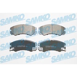 1x ORIGINAL® SAMKO Bremsbelagsatz, Scheibenbremse Vorne für Opel FRONTERA A