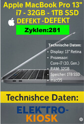 💻 Apple MacBook Pro 13"  i7 - 32GB - 1TB SSD - 2020 - Touchbar  Laptop Notebook