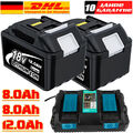 2X 12,0AH Original-18V/6,0Ah für Makita Akku BL1860 B BL1850B BL1830/Ladegerät