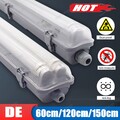 LED Feuchtraumleuchte Wannenleuchte IP65 60/120/150cm Bürolampe T8 Röhrenlampe
