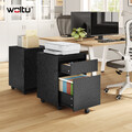 WOLTU Rollcontainer Aktenschrank mit 2 Schubladen Büroschrank 40x56x40cm Schwarz