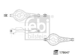 Querlenker Hinterachse links 178647 FEBI BILSTEIN für FORD FOCUS III Stufenheck