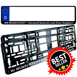 Kennzeichenhalter mit WUNSCHTEXT -NEU Nummernschildhalter Spruch Werbung Text VU