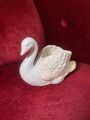 Vintage kleine Keramik weiß glasierte Schwanenschüssel Vase Schmuck Geschirr Vogel Pflanzgefäß
