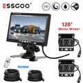 ESSGOO 7" Auto Monitor + 2 x Rückfahrkamera 10M 4Pin Einparkhilfe Set Bus RV LKW