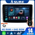 DAB 8 Core 4+64G Android14 Autoradio GPS CarPlay Für Peugeot 208/2008 2012-2018