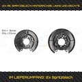 2X AIC SPRITZBLECH, BREMSSCHEIBE HINTERACHSE LINKS + RECHTS FÜR NISSAN - RENAULT