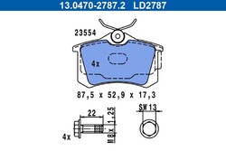 ATE CERAMIC BREMSBELÄGE SATZ HINTEN passend für AUDI A1 A3 A4 A6 A8 TT SEAT ALTE