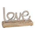 Deko Aufsteller Schriftzug Love aus Metall auf Mangoholz, Geschenk