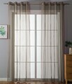 2er Set Ösenvorhänge Transparent »Uni« Gardine Bleiband HxB 225x140 cm Nougat