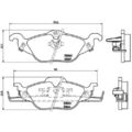 1x Bremsbelagsatz, Scheibenbremse BREMBO P 59 030 passend für OPEL