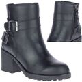 Harley Davidson Damen neu schwarz Leder Damen Stiefeletten mit Reißverschluss Retro Schuhe Größe