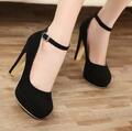 Damen Knöchelriemen High Heels Pumps Party Schnalle Freizeit Rund Plateau Schuhe