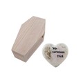 Kleintiersarg Tiersarg Sarg aus Holz Gr. L (ca. 45cm) + Grabschmuck Herz
