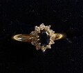 Saphir-Diamant Goldring 18 Kt mit 0,5 Carat Saphir und 0,25 CT Diamanten