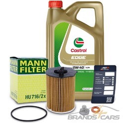 MANN ÖLFILTER+5L CASTROL EDGE 0W-40 FÜR MAZDA 2 DE 1.4 1.6 08- 2 DY 1.4# # # INKL. ÖLABLASS-SCHRAUBE MIT DICHTRING # # #