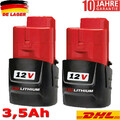 2X 3,5Ah 12V Für Milwaukee Akku M12B2 Lithium XC  Ersatzakku M12 M12B3