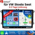 DAB+ Android14 4+64GB Autoradio Für VW Golf 5 6 Passat Polo Touran BT CarPlay 4G