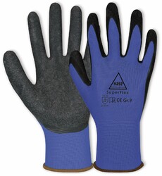 HASE SAFETY GLOVES Latex-Arbeitshandschuhe Superflex, EN 388, EN 420, Größe 8