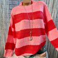 Aniston Pullover Strick Pulli Damen Gr. 36 bis 46 rosa gestreift (0 515) NEU