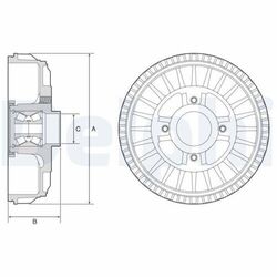 2x Bremstrommel DELPHI BFR621 passend für LADA MERCEDES-BENZ NISSAN RENAULT