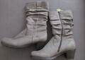 Rieker Stiefeletten Stiefel Kunstleder Futter Schurwolle, taupe Gr. 41 gefüttert