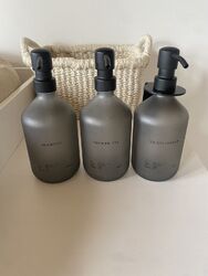 Réduze Care Flaschen 500ml 3er Set Dusche Spender Shampoo Schwarz Wandhalterung