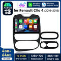 4+64GB Für Renault Clio 4 2017-2019 10" Autoradio Android 13 Navi GPS 4G CARPLAY